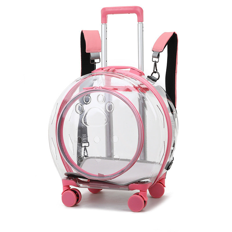 Pet Trolley Case Transparent Cat Bag Multifunctional Cat Bubble Box Portable Space Capsule Dog Backpack