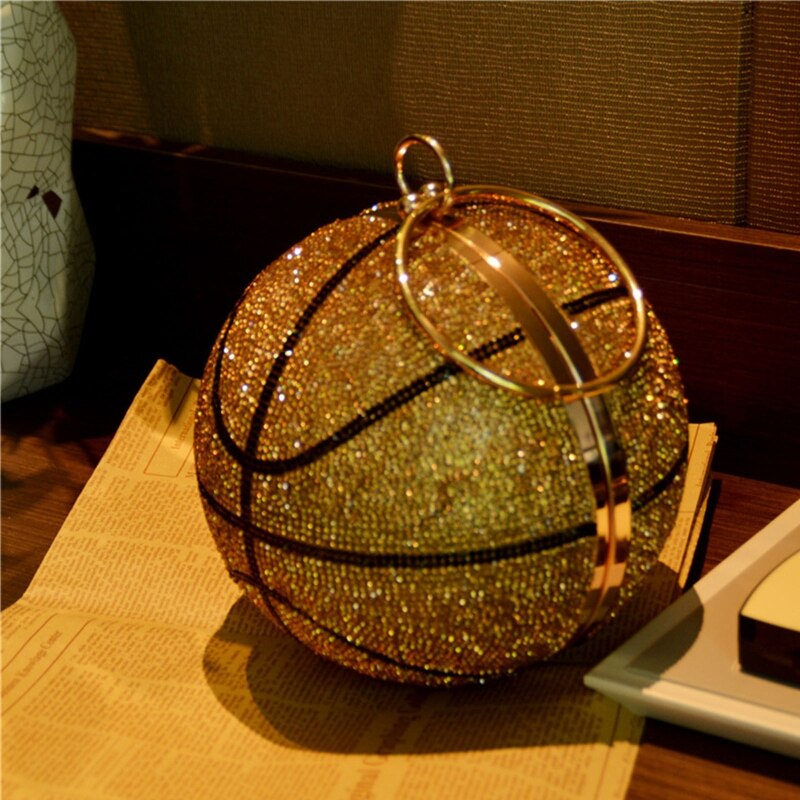 Women Basketball Evening Clutch Glitter Shoulder Bag Bridal Party Prom Wedding Crossbody Handbag Purse