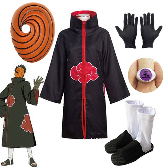 Tobi Cosplay Costume for Boys Obito Mask Carnival Halloween Costume for Kids Adult Suitable for Height 135cm-185cm