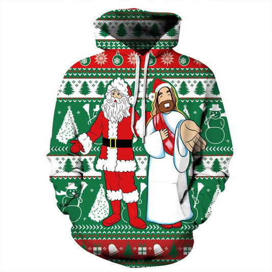 *UGLY CHRISTMAS SWEATER ALERT* Couples 3D Christmas Santa Print Pullover for Women Men