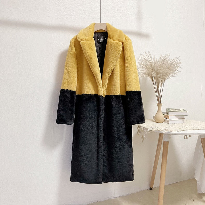 Winter Loose Velvet Mid-Length Coat