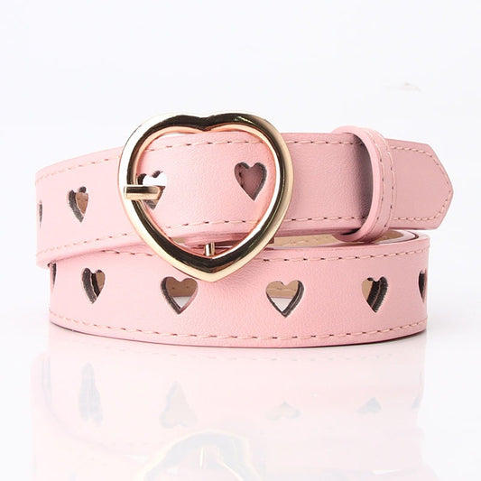 New punch-free heart hollow belt for ladies, all-match, sweet girl sweater dress decorative belt