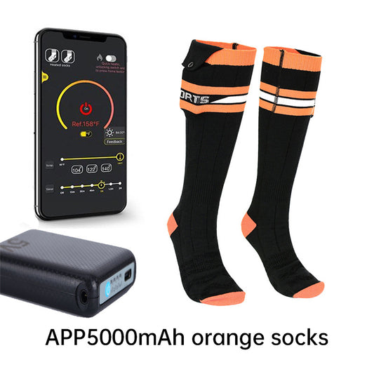 Heated Socks APP Remote Control 6000/5000mAh Rechargeable Battery Winter Thermal Electric Heating Thick Stockings 3 Gears