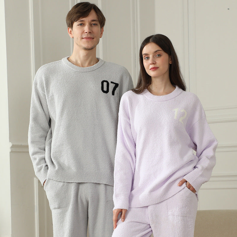 Half Fleece Couple's Home Clothes Set