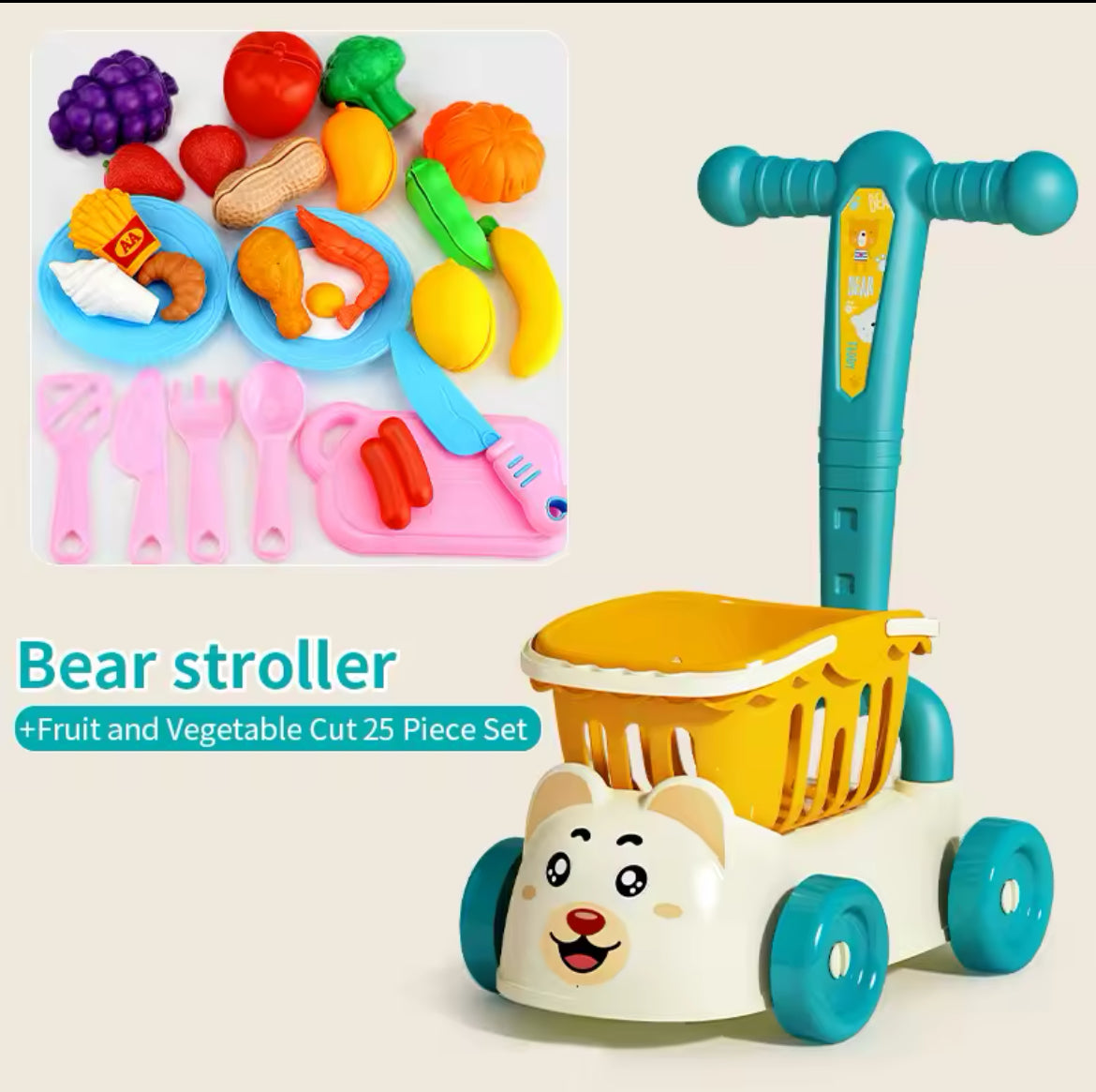 Children's supermarket shopping cart baby trolley simulation kitchen cleaning. Educational Toy