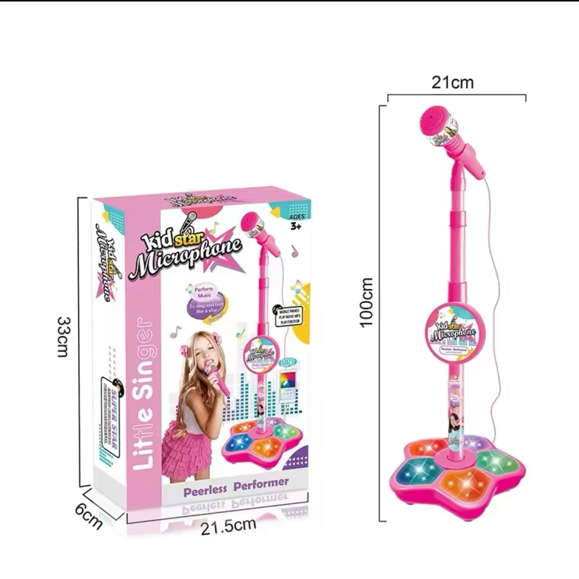 Kids Microphone with Stand Karaoke Song. Music Instrument Toys for Brain-Training. Educational Toy for fun!