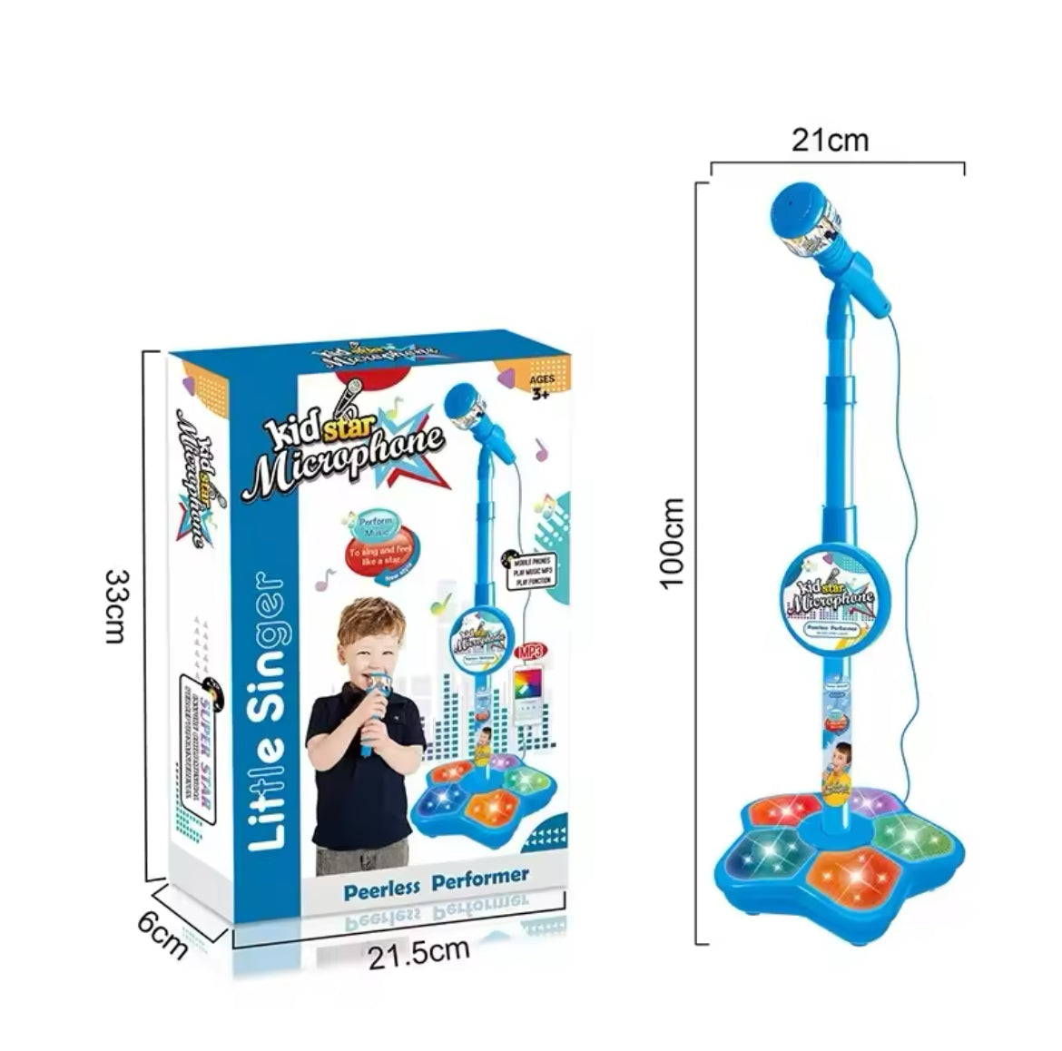 Kids Microphone with Stand Karaoke Song. Music Instrument Toys for Brain-Training. Educational Toy for fun!