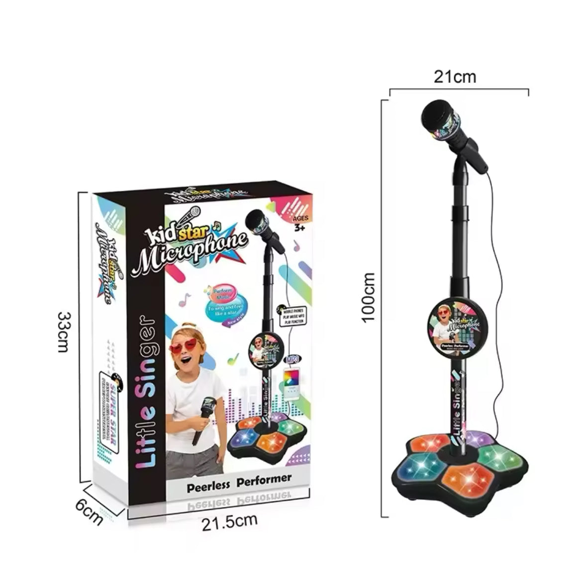 Kids Microphone with Stand Karaoke Song. Music Instrument Toys for Brain-Training. Educational Toy for fun!