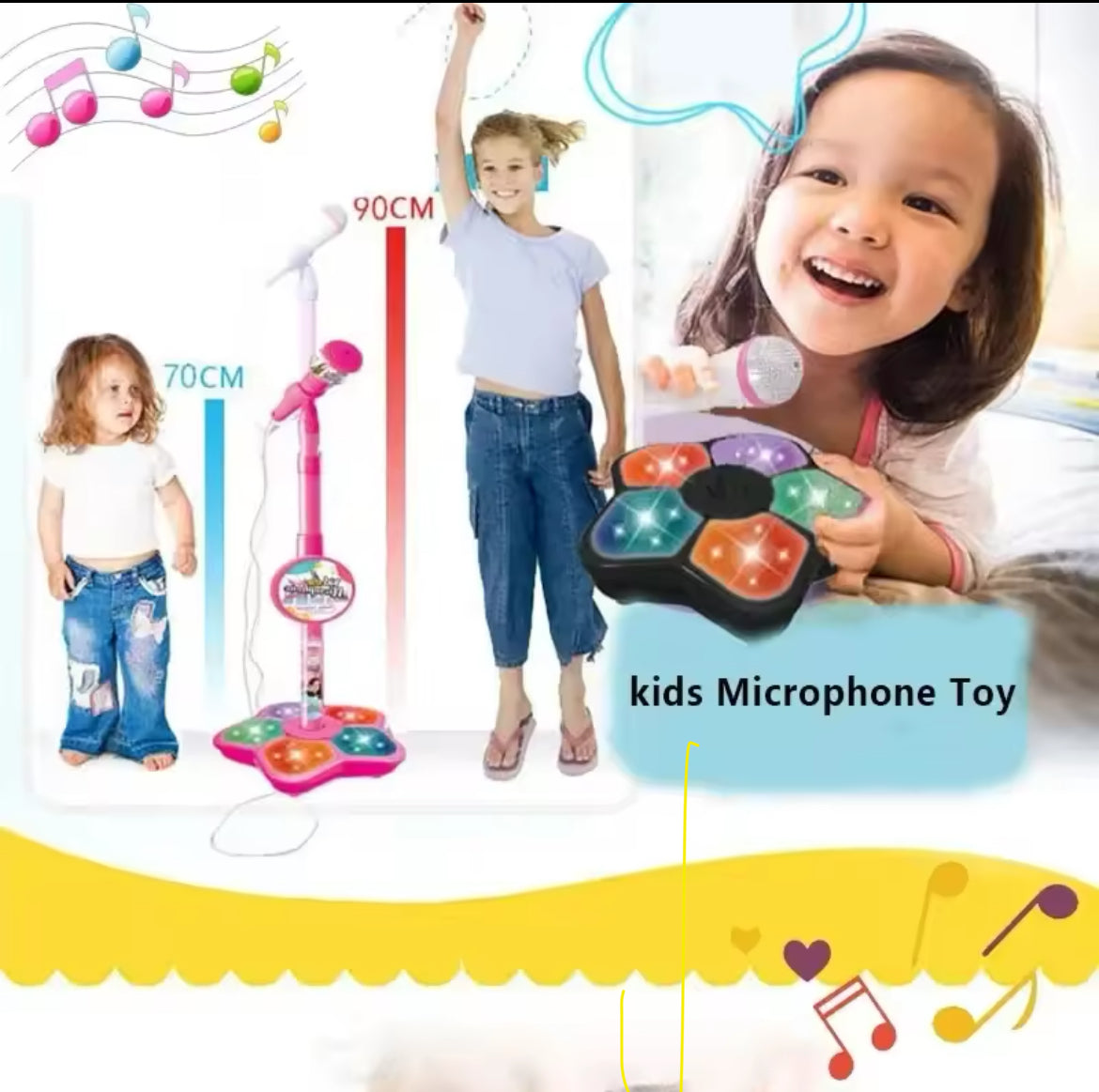 Kids Microphone with Stand Karaoke Song. Music Instrument Toys for Brain-Training. Educational Toy for fun!