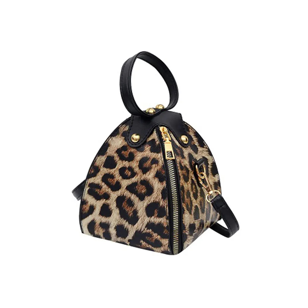 Pyramid Clutch Handbag Ladies Elegant Crossbody Bags Fashion Leopard Bag