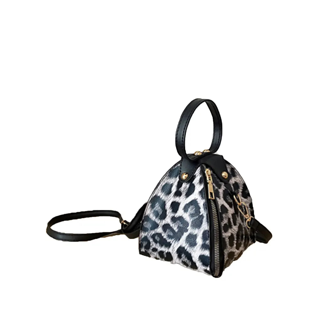 Pyramid Clutch Handbag Ladies Elegant Crossbody Bags Fashion Leopard Bag