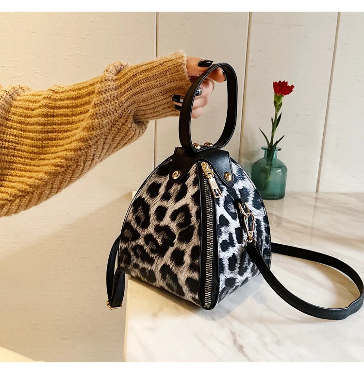 Pyramid Clutch Handbag Ladies Elegant Crossbody Bags Fashion Leopard Bag