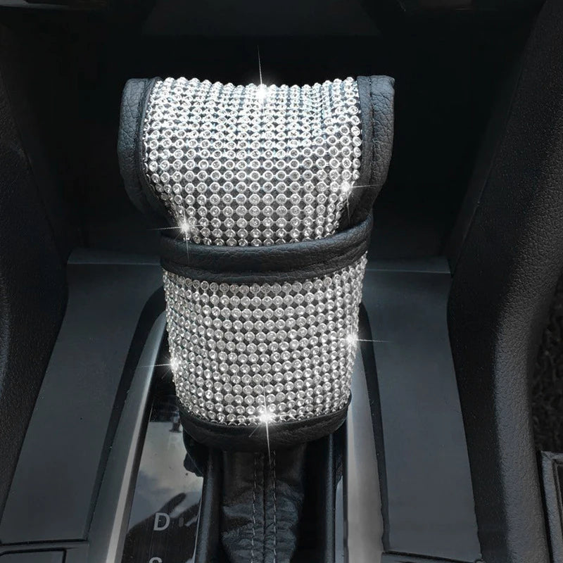 Diamond Crystal Car Interior Accessories Seatbelt Cover Handbrake Cover Car Gear Shift Collars Car Steering Wheel Cover